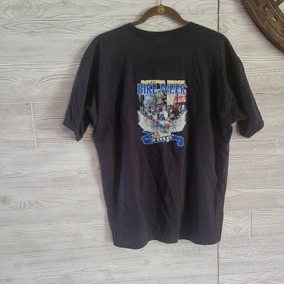 Bike Week Daytona Beach 2010 T Shirt Mens SZ M Motorcycle Biker Hanes Hogs - Picture 4 of 4